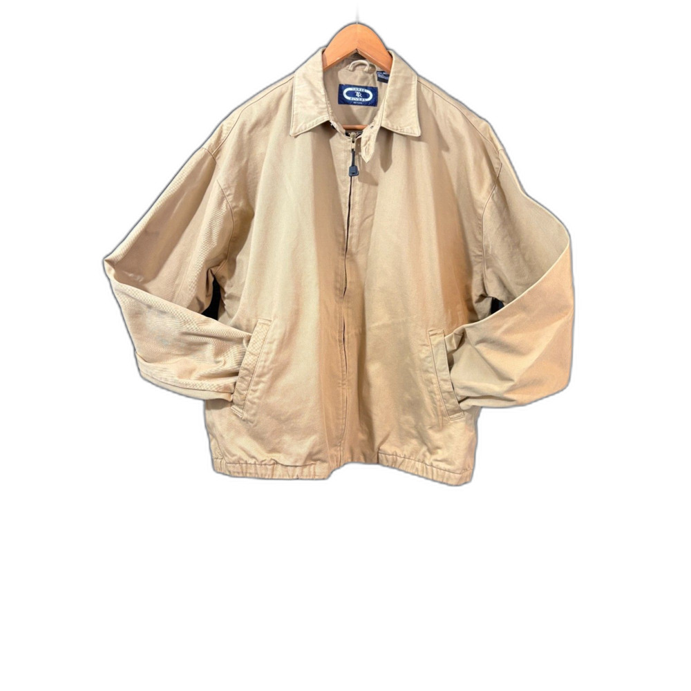Vintage Three Rivers Cotton Twill Harrington Jacket Beige Khaki Bomber